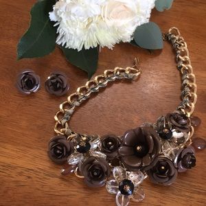 Large Flower Necklace & Earring Set